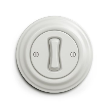 Reblig - retro-nupp raamiga, valgest keraamikast