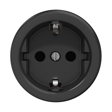 Reblig - Retro pistikupesa koduseks kasutamiseks, raamita, SCHUKO, 230V/16A, must