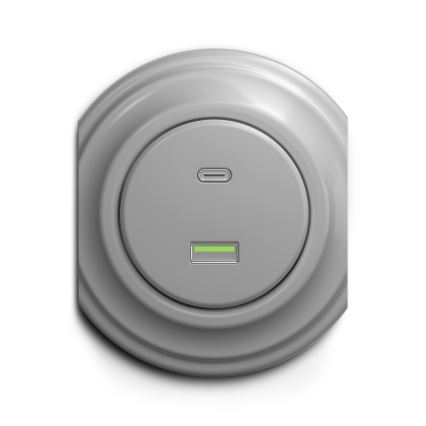 Reblig - retro raamita USB-pesa A+C, hall