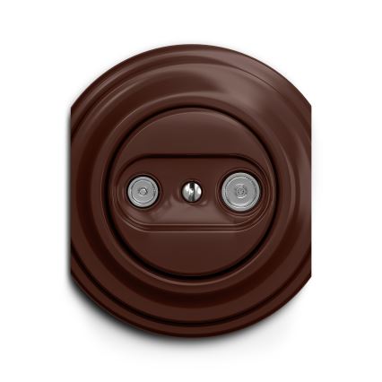 Reblig - Retro-stiilis TV+FM seinapistik (läbiv), raamita, pruun