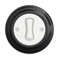 Reblig - Retro ühepoolne lüliti raamiga nr 1 lumivalge/must