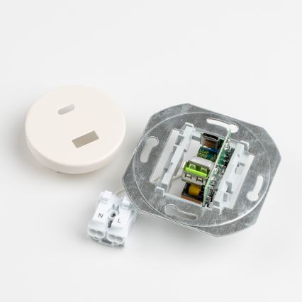 Reblig - retro USB A+C pistikupesa raamiga, beež