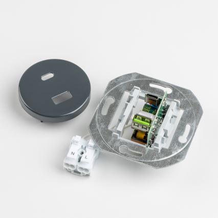 Reblig - Retro USB-pistikupesa A ja C raamiga, antratsiit