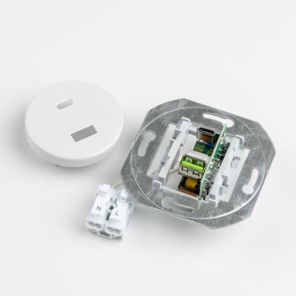 Reblig - retro USB-pistikupesa A+C raamiga, keraamiline, valge