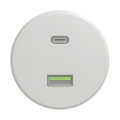 Reblig - Retro USB-pistikupesa A+C, raamita, keraamiline, valge