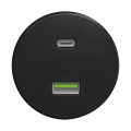 Reblig – retro USB-pistikupesa USB-A ja USB-C, raamita, must