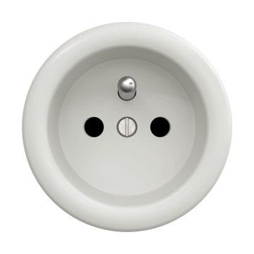 Reblig - Retro valge keraamiline raamita pistikupesa 230V