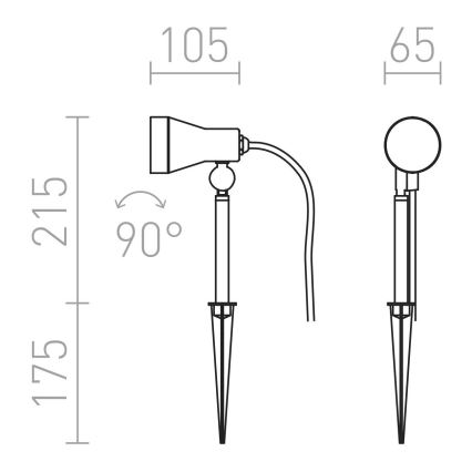 RED - Design Rendl - R10427 - Välivalgusti DIREZZA 1xGU10/35W/230V IP54