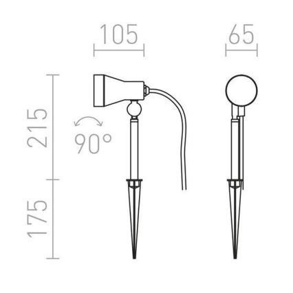 RED - Design Rendl - R10431 - Välivalgusti DIREZZA 1xGU10/35W/230V IP54