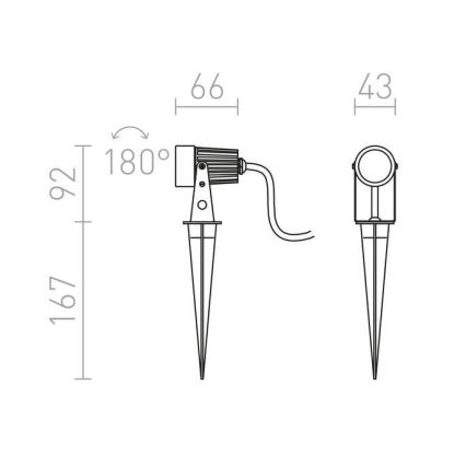 RED - Design Rendl - R10530 - LED Välivalgusti GUN LED/3W/230V IP65