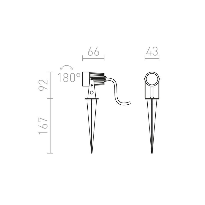 RED - Design Rendl - R10530 - LED Välivalgusti GUN LED/3W/230V IP65