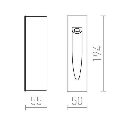 RED - Design Rendl - R10545 - LED Sisseehitatud välivalgusti GAP LED/3W/230V IP54