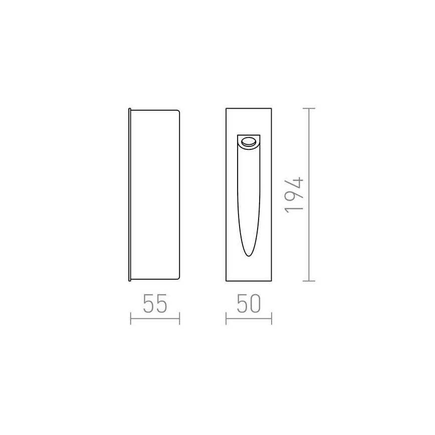 RED - Design Rendl - R10545 - LED Sisseehitatud välivalgusti GAP LED/3W/230V IP54