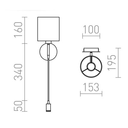 RED - Design Rendl - R10580 - LED Seinavalgusti VERSA 1xE27/42W/230V + LED/3W