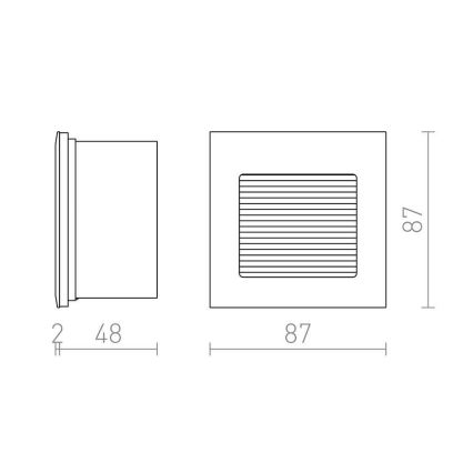 RED - Design Rendl - R10606 - LED Sisseehitatud valgusti INTRO LED/1W/230V