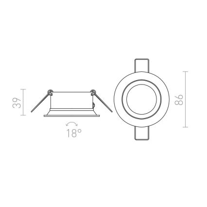 RED - Design Rendl - R11738 - Süvistatav valgusti SOBER 1xGU10/50W/230V valge