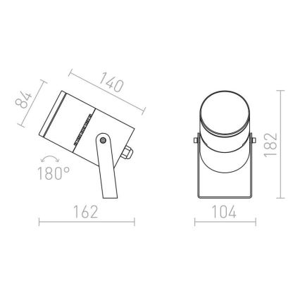 RED - Design Rendl - R11754 - LED Välivalgusti ROSS LED/9W/230V IP65