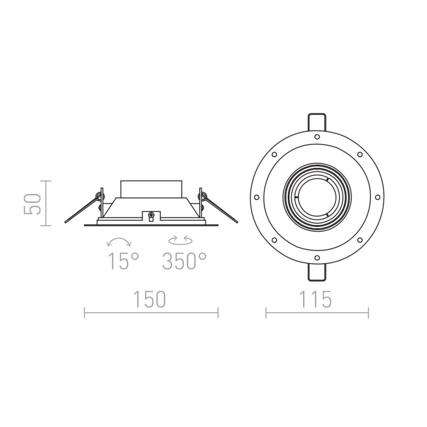 RED - Design Rendl - R12046 - Süvistatav valgusti IPSO 1xGU10/50W/230V