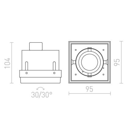 RED - Design Rendl - R12052 - Süvistatav valgusti ELECTRA 1xGU10/50W/230V