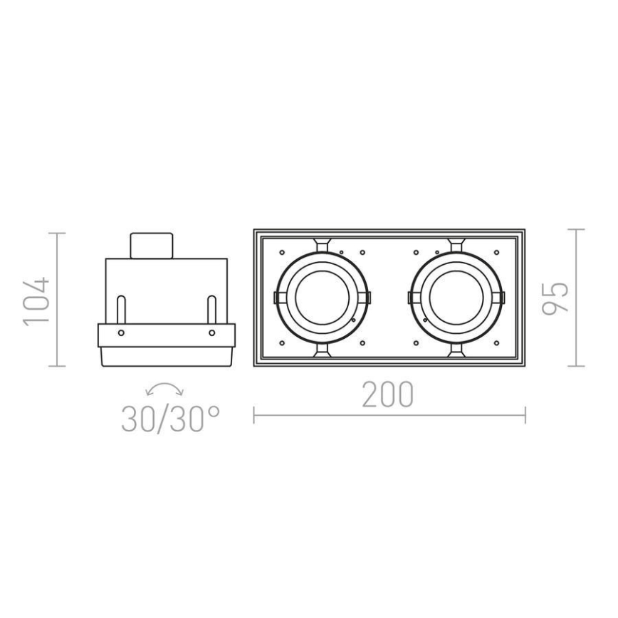 RED - Design Rendl - R12053 - Süvistatav valgusti ELECTRA 2xGU10/50W/230V