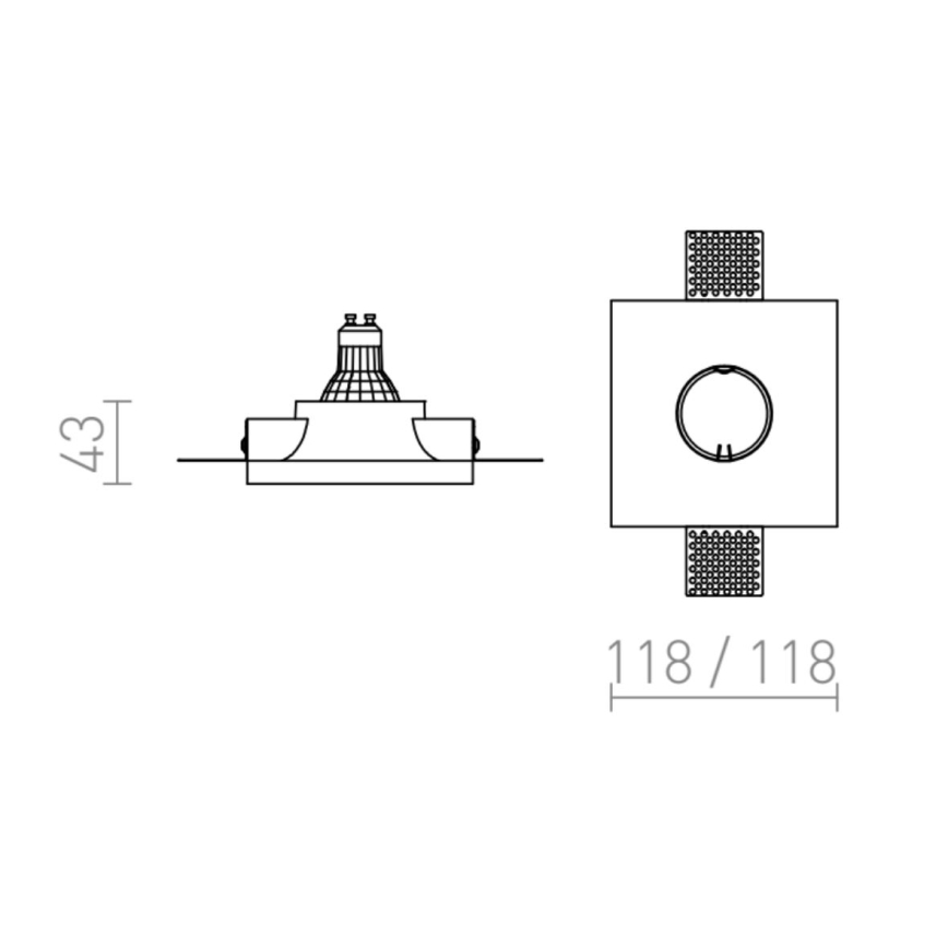 RED - Design Rendl - R12358 - Süvistatav valgusti DINGO 1xGU10/35W/230V