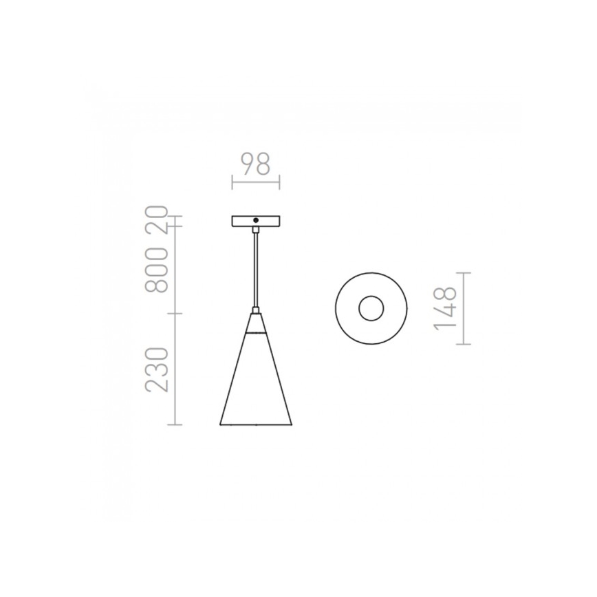RED - Design Rendl - R12380 - Lühter HEIDI 1xE27/28W/230V betoon/puit