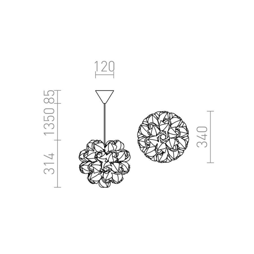 RED - Design Rendl - R12384 - Lühter COCO 1xE27/28W/230V