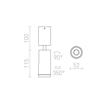 RED - Design Rendl - R12497 - LED Kohtvalgusti BOGARD LED/5W/230V must