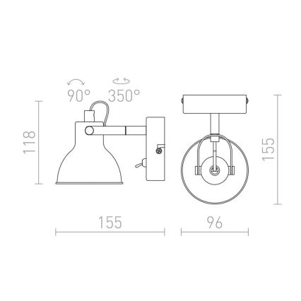 RED - Design Rendl - R12508 - Kohtvalgusti seinale ROSITA 1xGU10/9W/230V