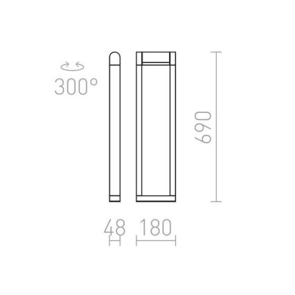 RED - Design Rendl - R12624 - LED Välivalgusti AQUE LED/8W/230V IP54 must