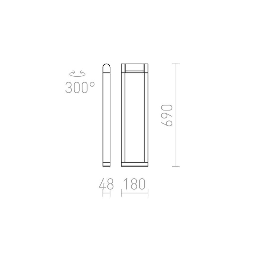 RED - Design Rendl - R12624 - LED Välivalgusti AQUE LED/8W/230V IP54 must