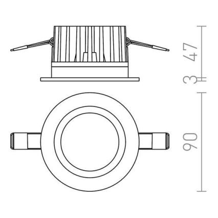 RED - Design Rendl - R12716 - LED Vannitoa süvistatav valgusti TOLEDO 8W/230V IP44