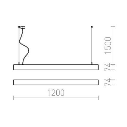 RED - Design Rendl - R12721 - LED Lühter PESANTE LED/40W/230V must