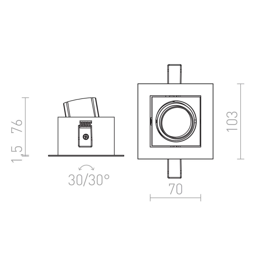 RED - Design Rendl - R12856 - LED Süvistatav valgusti BONDY LED/7W/230V