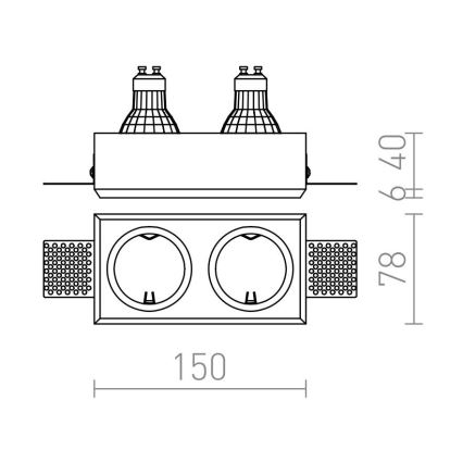 RED - Design Rendl - R12900 - Süvistatav valgusti QUO 2xGU10/35W/230V