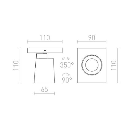 RED - Design Rendl - R12912 - Kohtvalgusti seinale KENNY 1xGU10/35W/230V