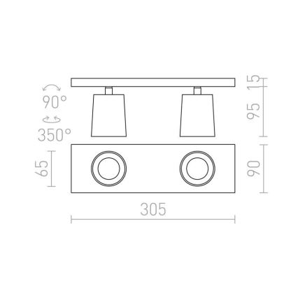 RED - Design Rendl - R12915 - Kohtvalgusti KENNY 2xGU10/35W/230V