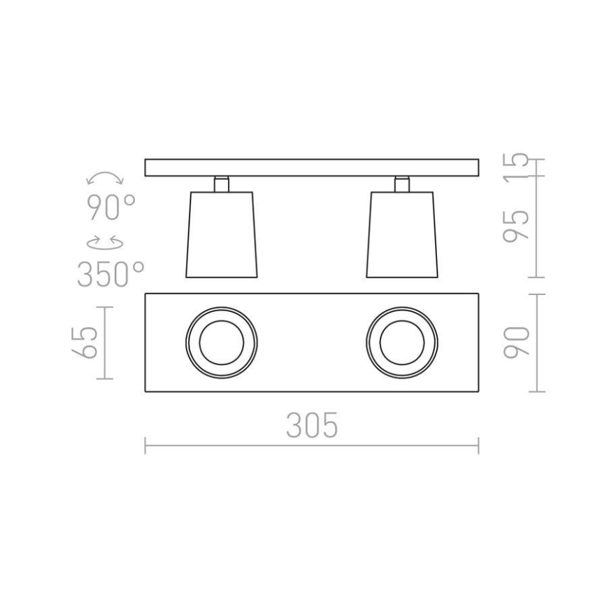 RED - Design Rendl - R12915 - Kohtvalgusti KENNY 2xGU10/35W/230V