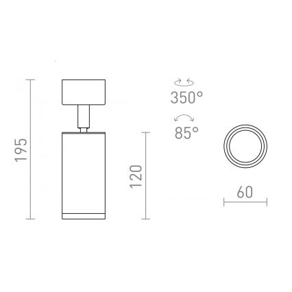 RED - Design Rendl - R13363 - Kohtvalgusti BELENOS 1xGU10/9W/230V