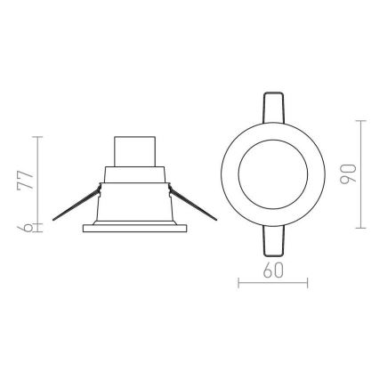 RED - R12659 - Süvistatav vannitoavalgusti LEROY 1xGU5,3/35W/12V IP44