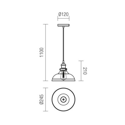 Redo 01-1002 - Lühter SAVILLE 1xE27/42W/230V