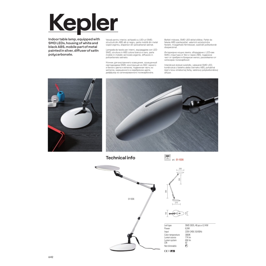 Redo 01-1036 - LED Laualamp KEPLER VEIOZA LED/6.5W/230V