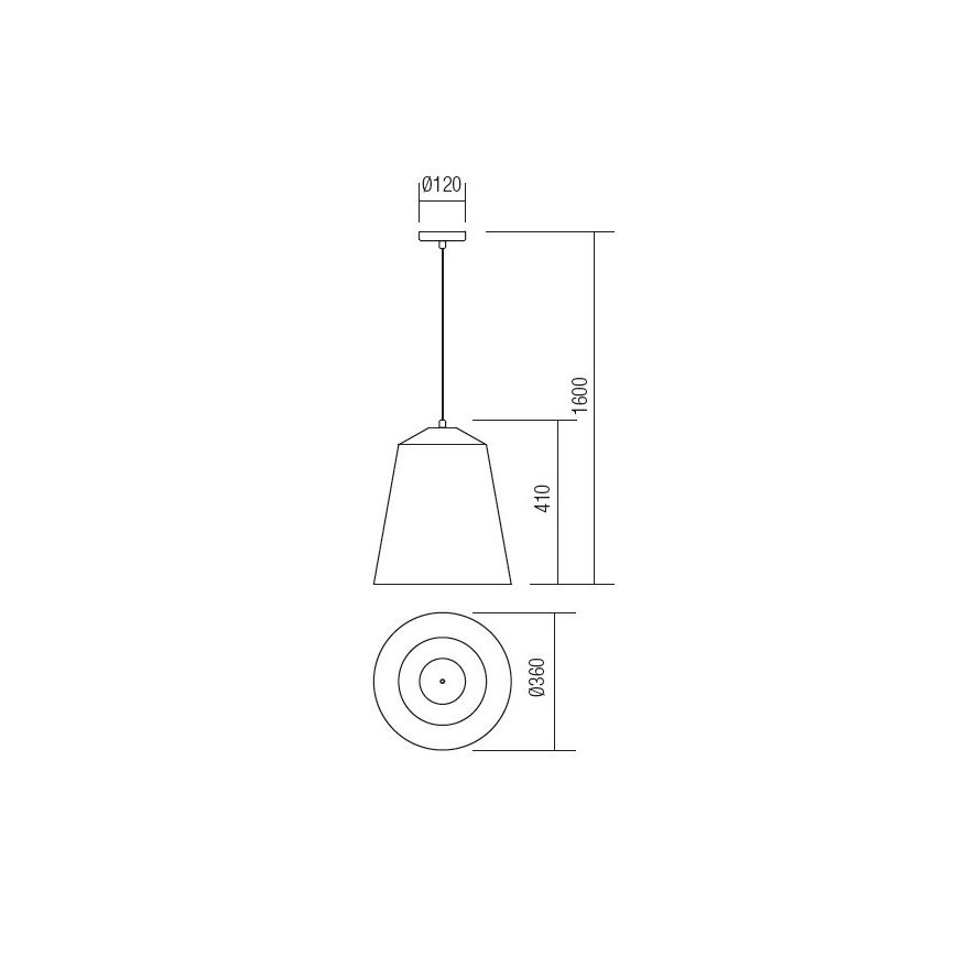 Redo 01-1104 - Lühter AYLA 1xE27/42W/230V d. 36 cm kuldne