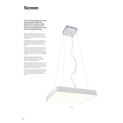 Redo 01-1124 - LED Lühter SCREEN LED/48W/230V 3000K