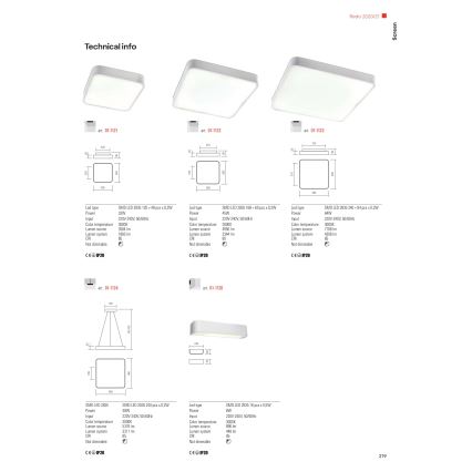 Redo 01-1124 - LED Lühter SCREEN LED/48W/230V 3000K