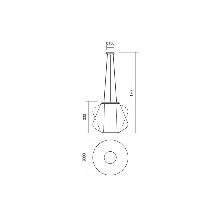 Redo 01-1140 - Lühter FUSION 1xE27/42W/230V d. 38 cm hall