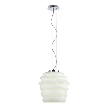 Redo 01-1141 - MAGMA ripplühter kaablil 1xE27/42W/230V Ø 38 cm läikiv kroom/valge