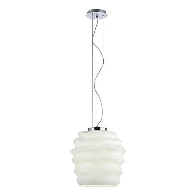 Redo 01-1141 - MAGMA ripplühter kaablil 1xE27/42W/230V Ø 38 cm läikiv kroom/valge