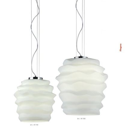 Redo 01-1141 - MAGMA ripplühter kaablil 1xE27/42W/230V Ø 38 cm läikiv kroom/valge