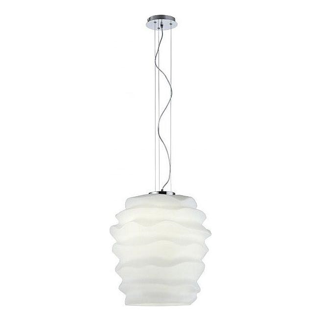 Redo 01-1142 - Rippvalgusti MAGMA 1xE27/42W/230V läbimõõt 38 cm läikiv kroom/valge